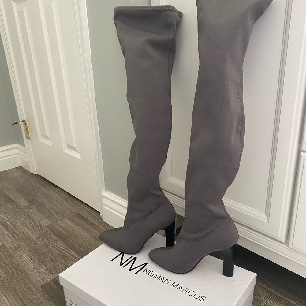 Neiman Marcus Grey Boots